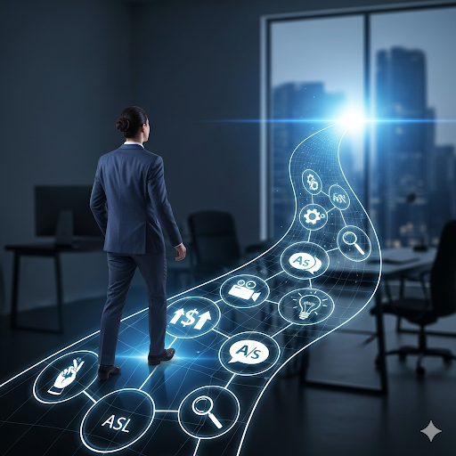 Professional ASL interpreter providing live interpretation services at a conference